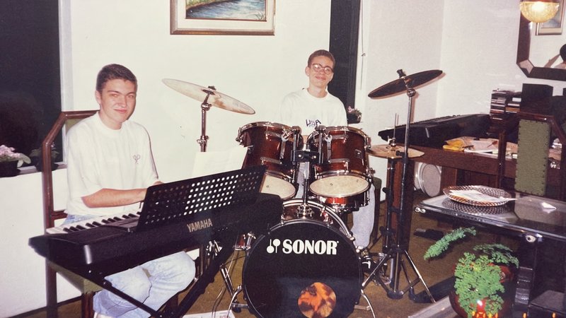 Bruno Miranda at the keyboard in São Paulo, early 1990s